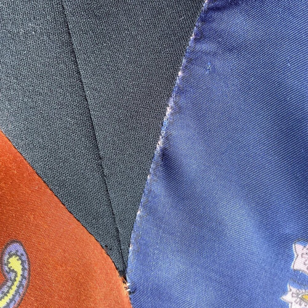 1970s Vintage Printed Scarf Skirt Handkerchief Hem Maxi Dress Sz XS - Picture 8 of 9